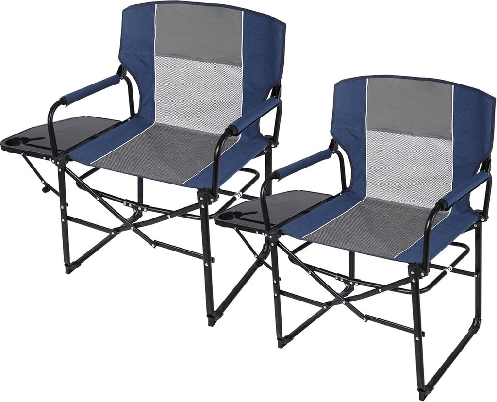 Oversized Heavy Duty Folding Director Chair with Side Table E38744