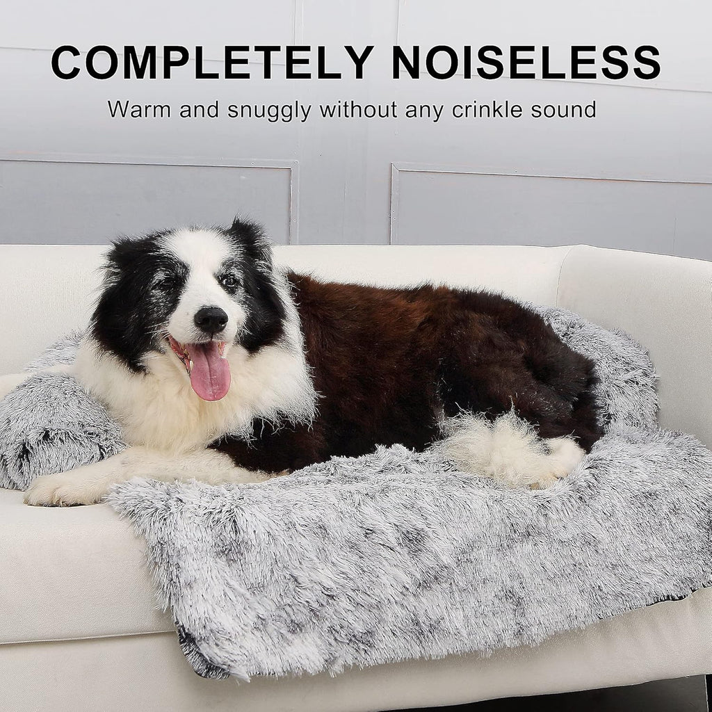Fluffy Plush Dog Bed with Removable Washable Cover Pack of 2 O534812