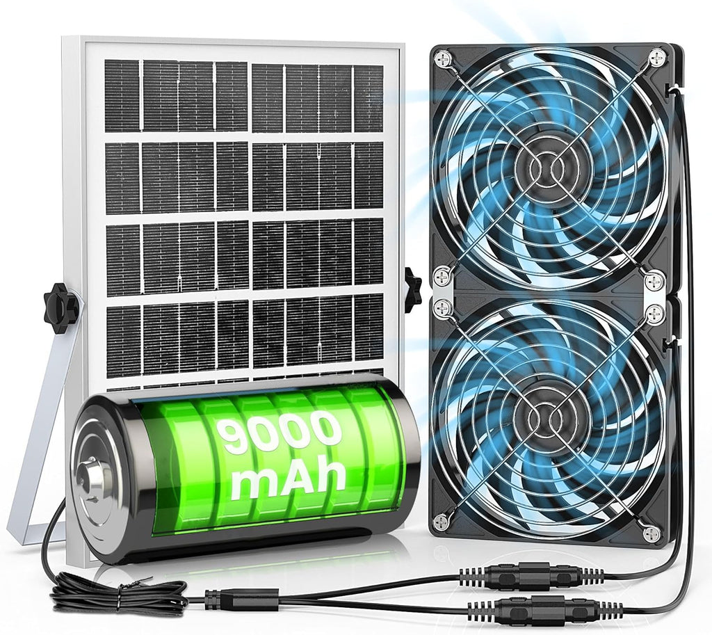 20W Solar Powered Exhaust Fan with Battery, Waterproof B75422