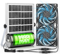20W Solar Powered Exhaust Fan with Battery, Waterproof B75422