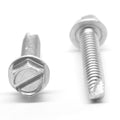 #10-32 x 3/8 Thread Cutting Screw Slotted Hex Washer Head Zinc Plated O358685