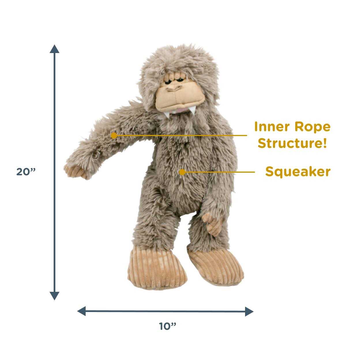 Stuffless Big Foot Dog Toy L3107
