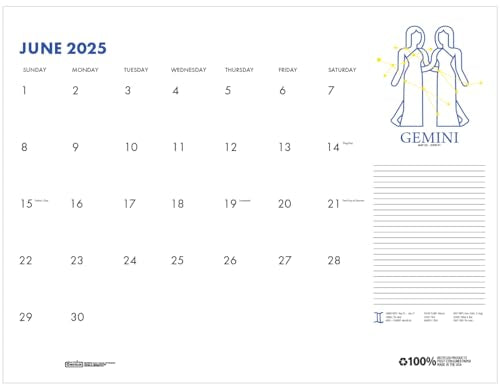 18.5 x 13 Inches Monthly Desk Pad Calendar C7849