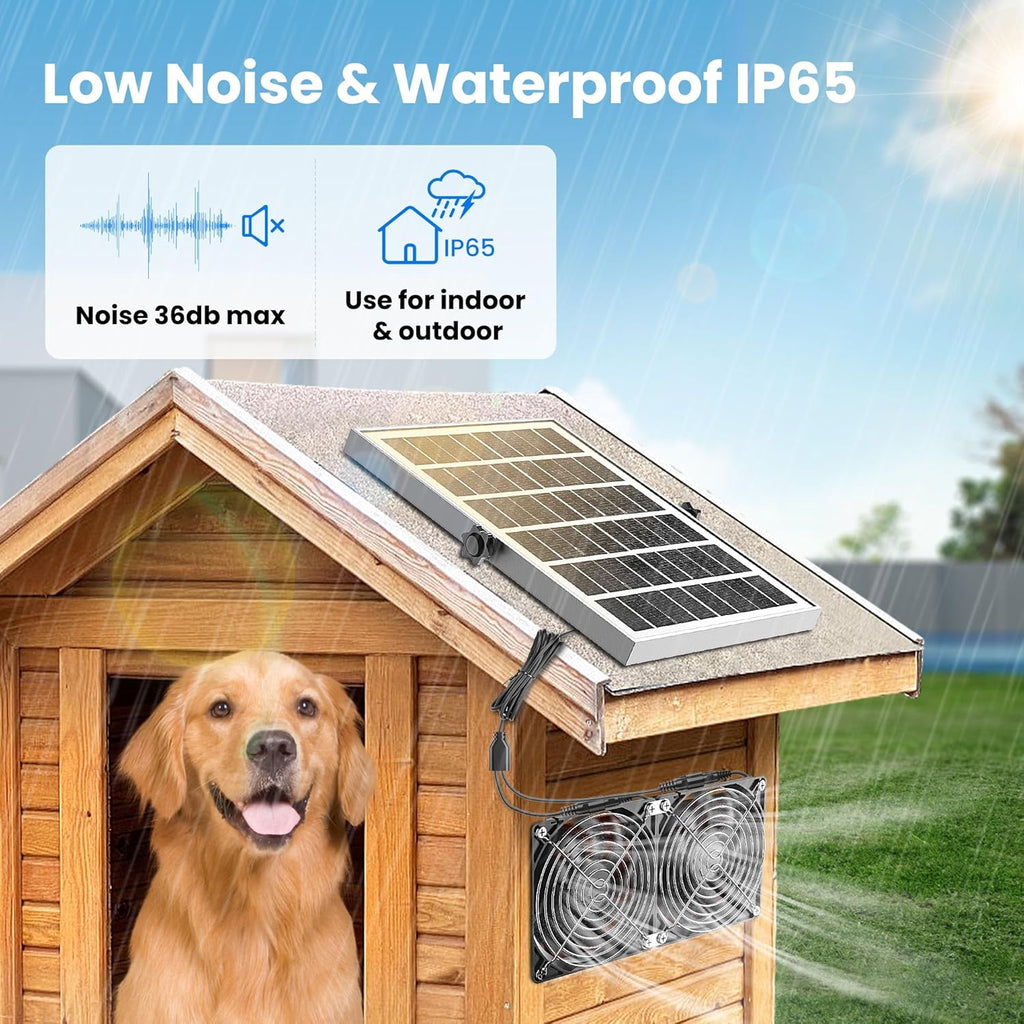 20W Solar Powered Exhaust Fan with Battery, Waterproof B75422