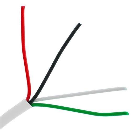 White 22AWG 4 Conductor Security Alarm Wire R41890