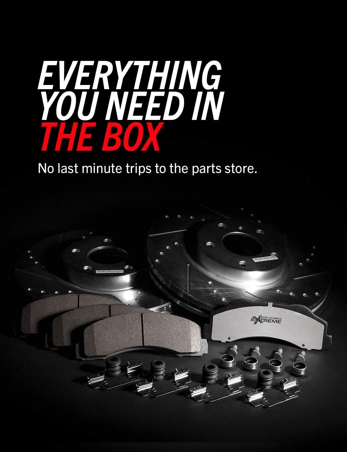 Rear Carbon Fiber Brake Pads with Drilled & Slotted Brake Rotors Kit V8815