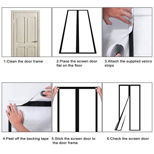 Transparent Insulated Door Curtain, Magnetic Thermal Door Cover, Self-Closing Magnetic Screen Door, Fits Doors up to 38" x 82" B2508