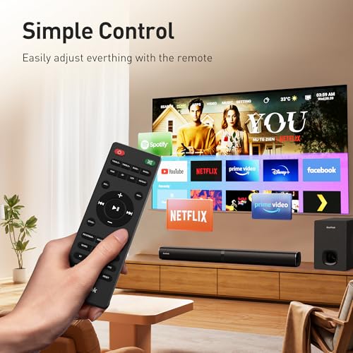 Karaoke Soundbar with Subwoofer, 2 Wireless Microphones, Bluetooth Speaker with Remote T194