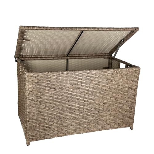 Rustic Brown Handwoven Wicker Storage Trunk, 42.3 Gallon E3331