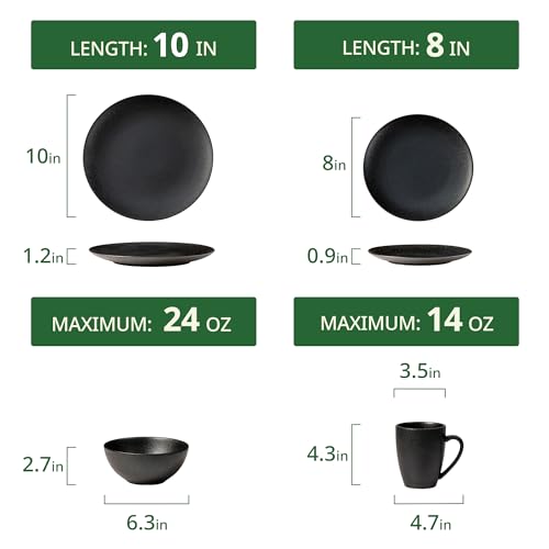 16-Piece Porcelain Dinnerware Set, Service for 4, Blue S419