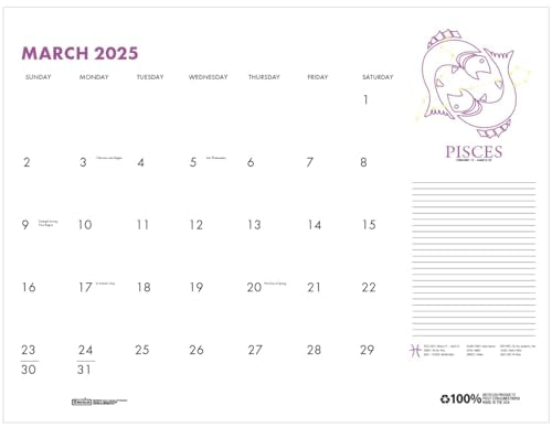 18.5 x 13 Inches Monthly Desk Pad Calendar C7849