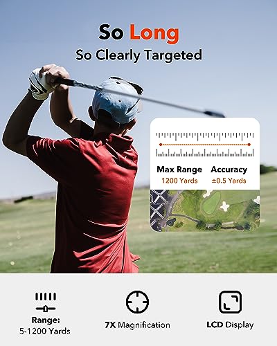 1200 Yards Laser Range Finder with Slope, 7X Magnification, Rechargeable O5103
