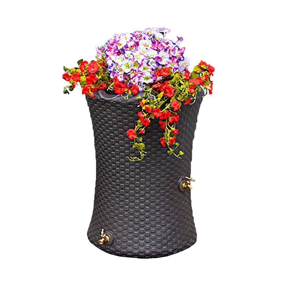 50 Gallon Brown Rain Barrel Planter (2 Pack) E52808