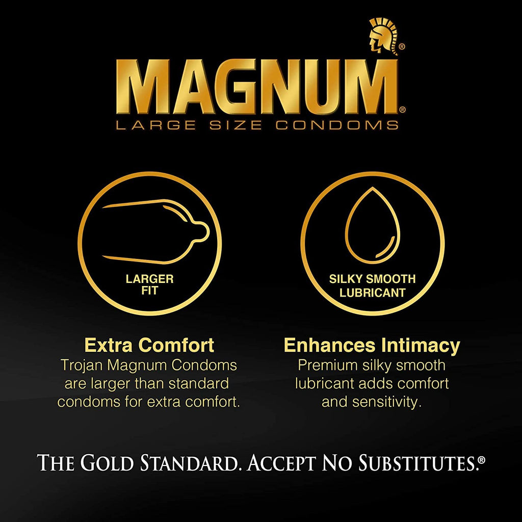 Magnum XL Lubricated Latex Condoms 12 Each T70315
