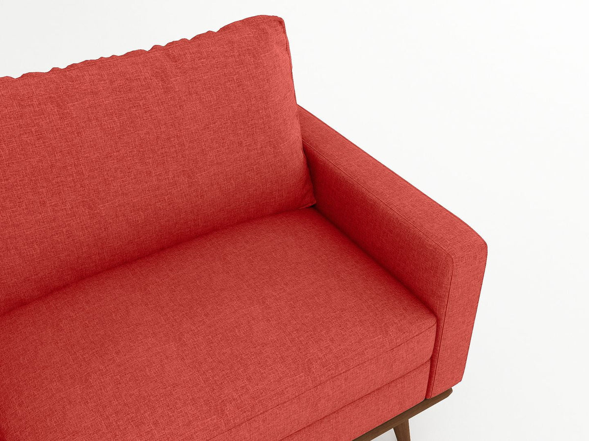 70" Linen Sectional Sofa Sleeper Sofa Oxy Fire Red C116