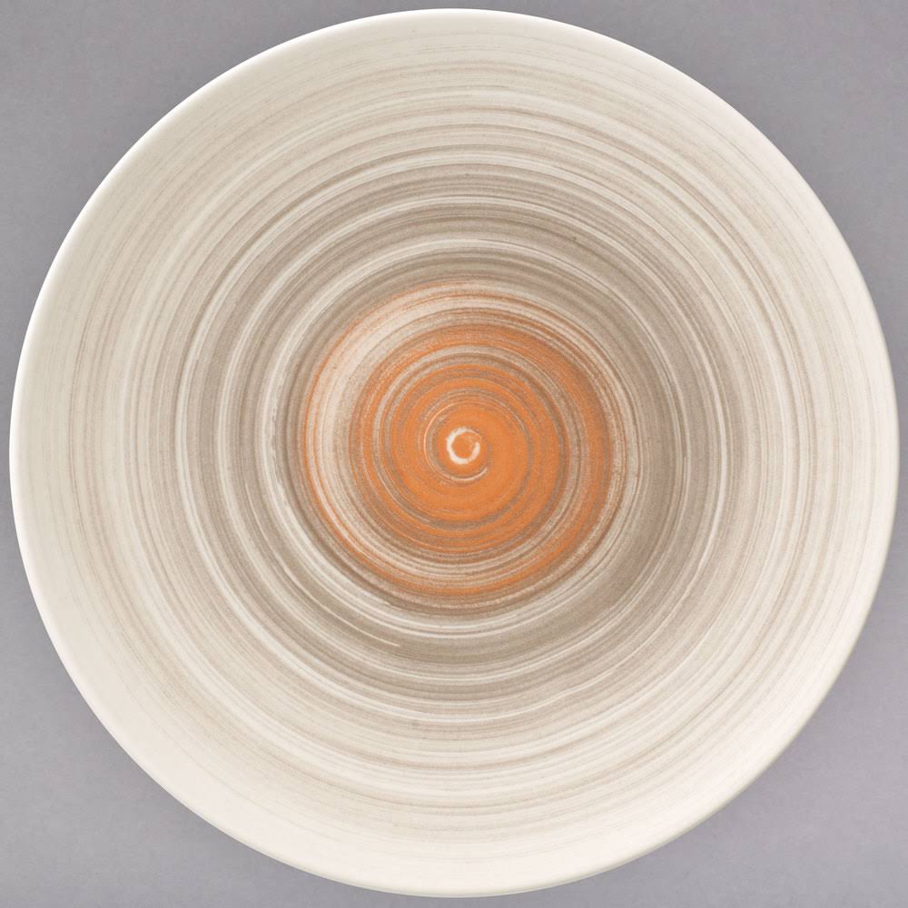 Taupe Porcelain Flat Coupe Plate B491