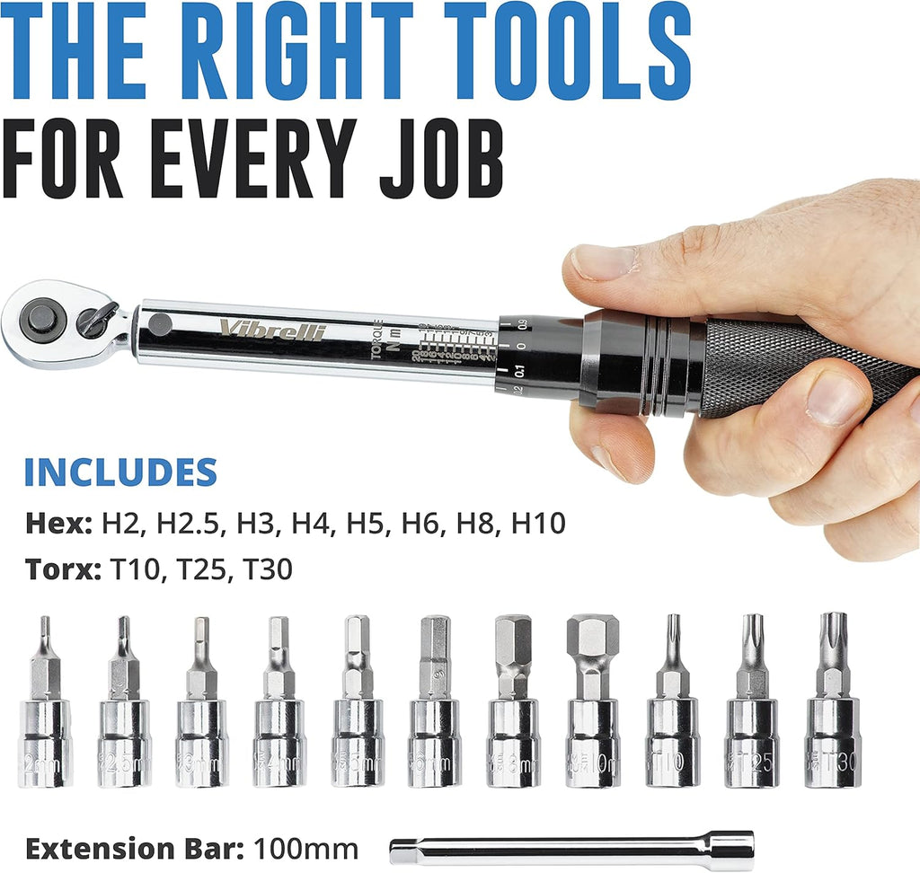 Bike Torque Wrench Set 1/4 Inch Drive 2 to 20nm C50627