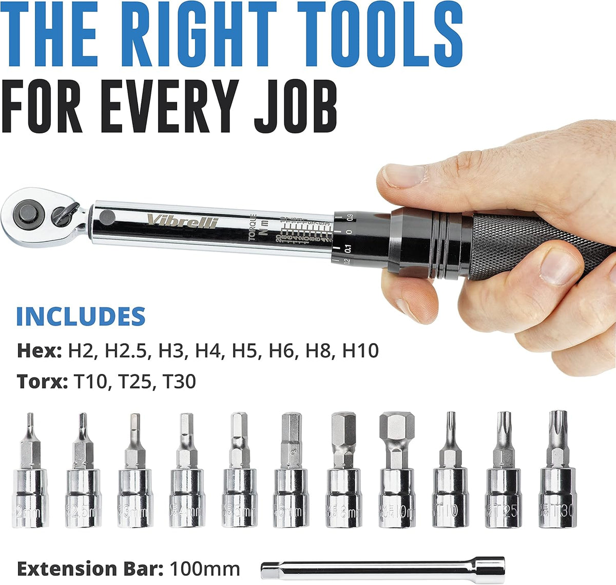 Bike Torque Wrench Set 1/4 Inch Drive 2 to 20nm C50627