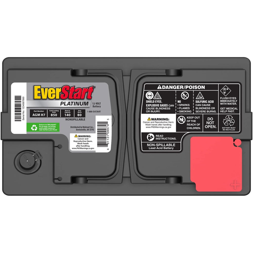 Platinum AGM Automotive Battery, Group Size H7 / LN4 / 94R 12 Volt, 800 CCA 140 RC F247