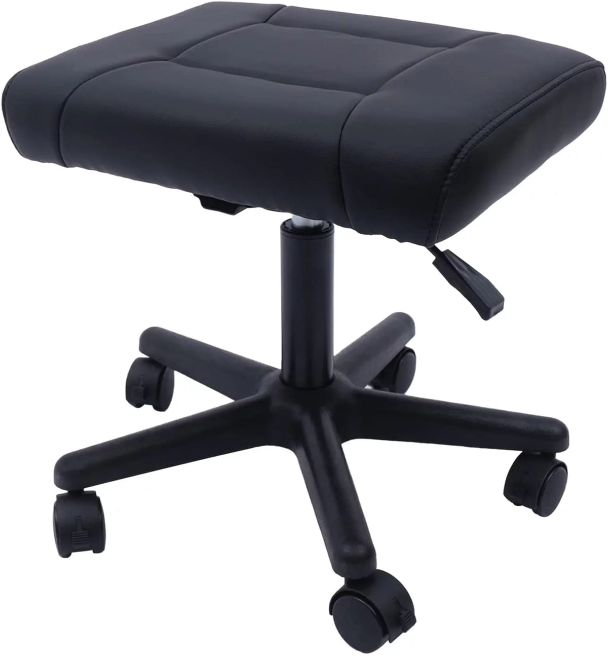 Height Adjustable Leather Foot Stool with Wheels X2811