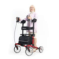 Gray Upright Rollator Walker with Seat and Padded Armrest B298718