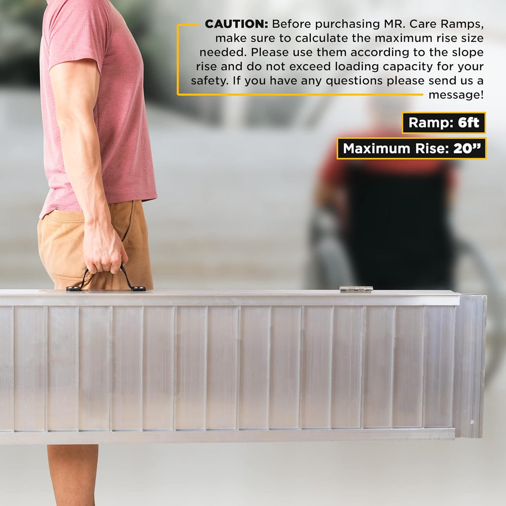 Portable Lightweight Foldable Wheelchair Ramp with Handle 6FT W261
