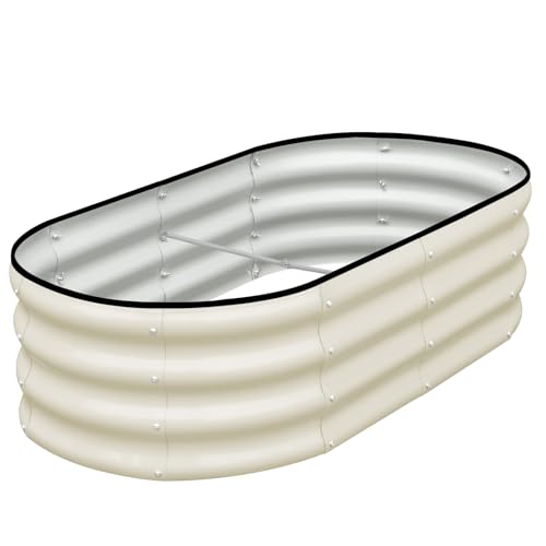 Galvanized Raised Garden Bed, 4x2x1ft Oval Metal Planter Box O2854