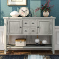 Solid Wood Console Table 3 Drawers 2 Cabinet 1 Shelf P558407