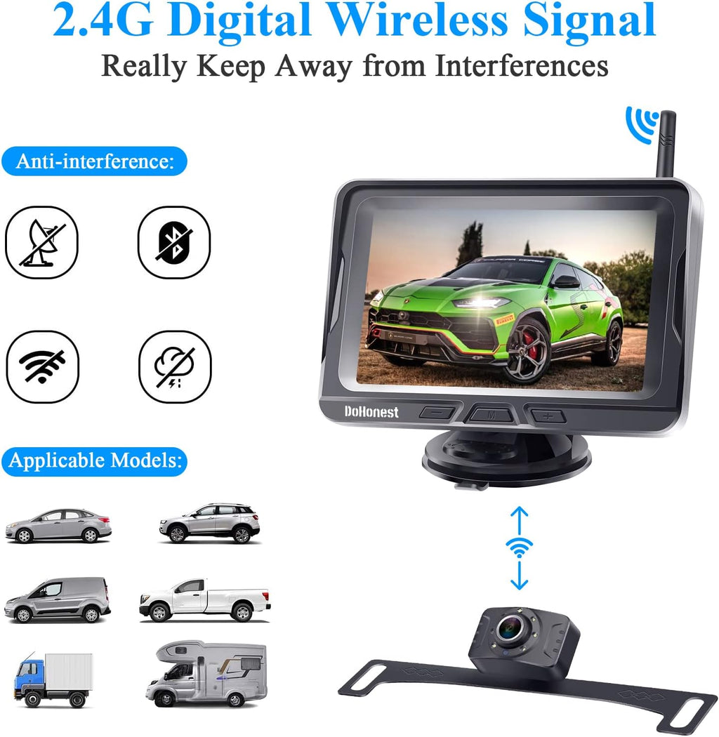 5 Monitor HD 1080P Bluetooth Backup Camera System G852