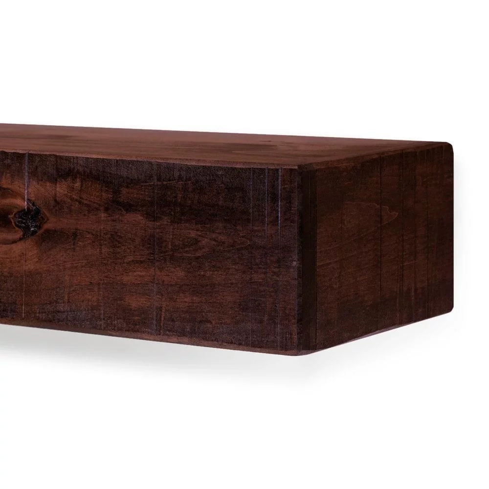 48" Rustic Solid Wood Wall Mounted Mantel Shelf I1211