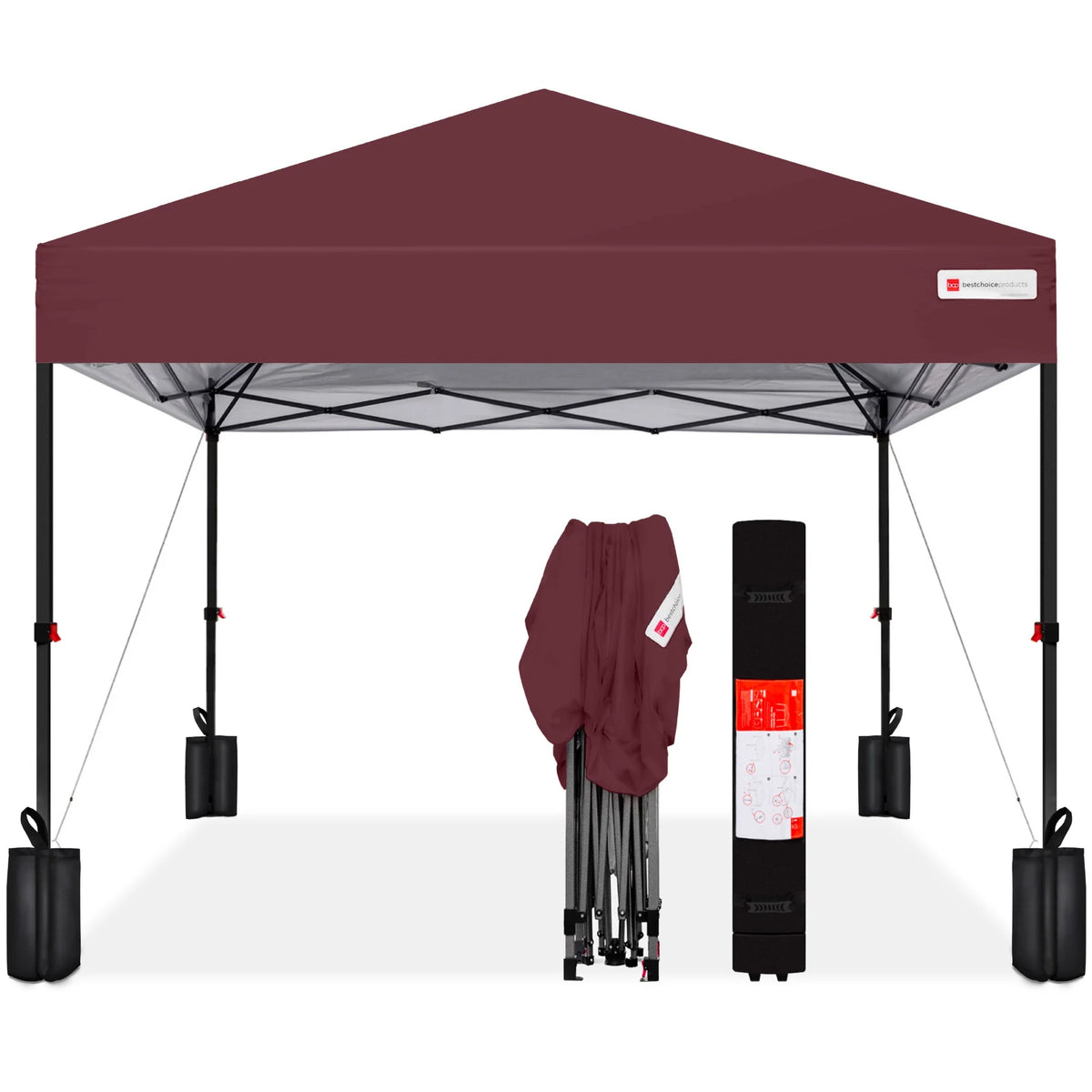 10x10ft Pop Up Canopy with Wheeled Case and 4 Weight Bags L666