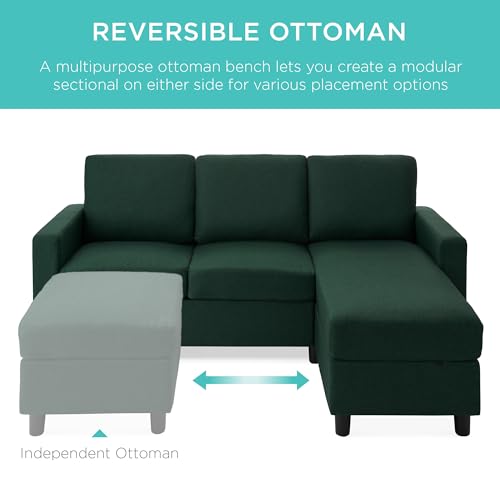 Beige Upholstered Sectional Sofa with Chaise W9464