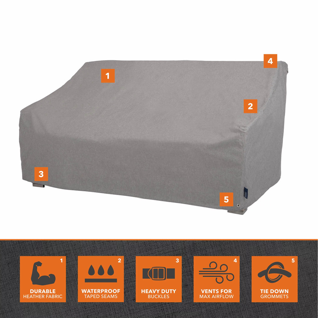Patio Loveseat Cover, Waterproof, 66"L x 40"W x 39"H, 2-Pack, Granite Gray Y315