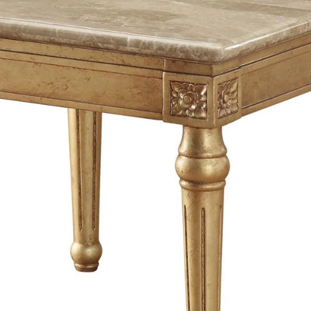 Marble Top End Table with Wooden Turned Legs G3986