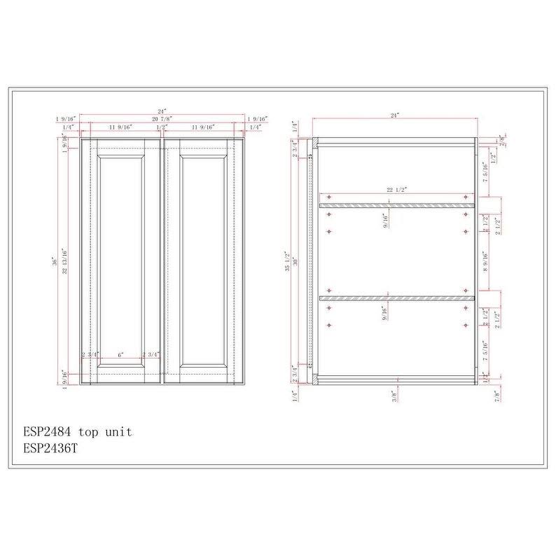 24 inch Wide x 36 inch High Double Door Pantry Cabinet V764857