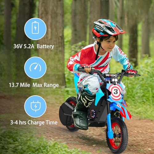 Kids Electric Dirt Bike 25KM/h Adjustable Speed Black B68999