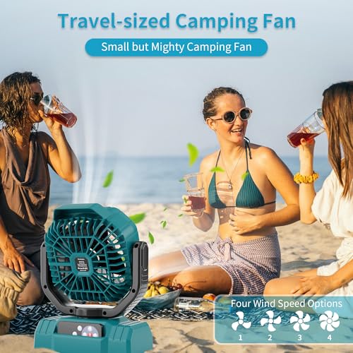 20000mAh Rechargeable Portable Camping Fan with Remote Control, Black C63016