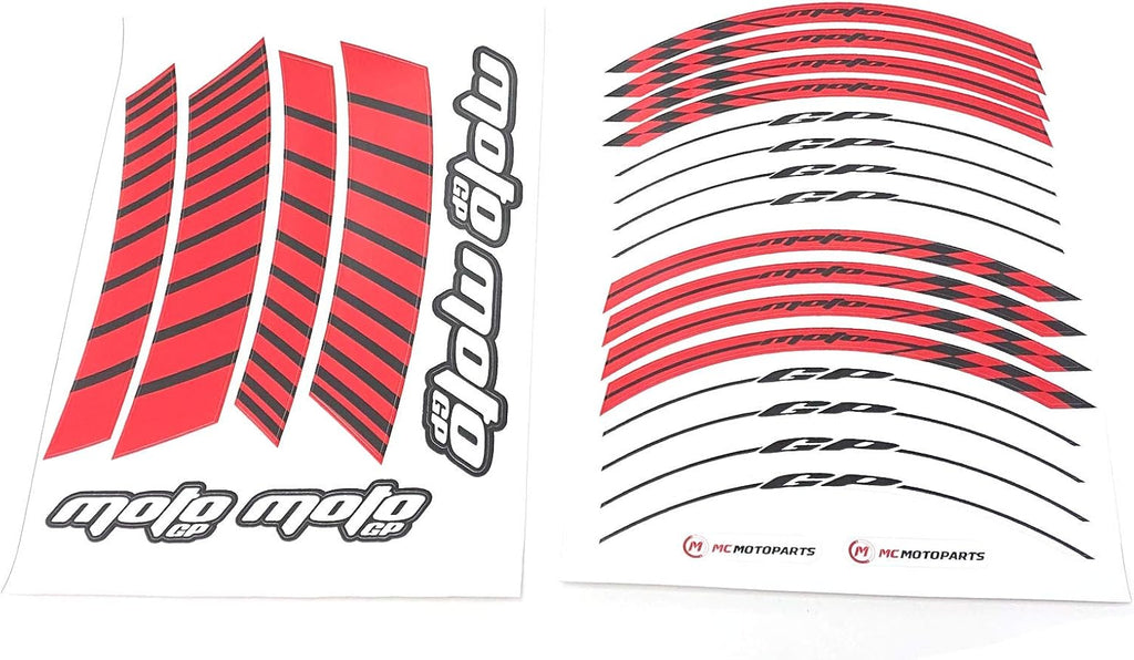 17 inch Rim Tape Decal Stickers Red Pack of 2 B356