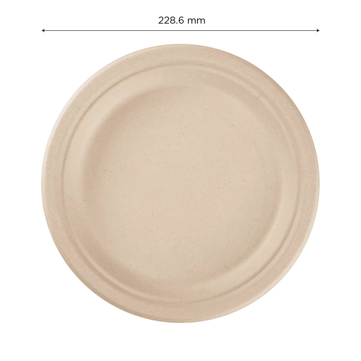 9'' PFAS Free Compostable Bagasse Round Plates, 500 ct U604100