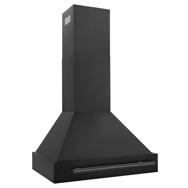 30 in. 400 CFM Convertible Wall Mount Range Hood Black Stainless Steel S7699