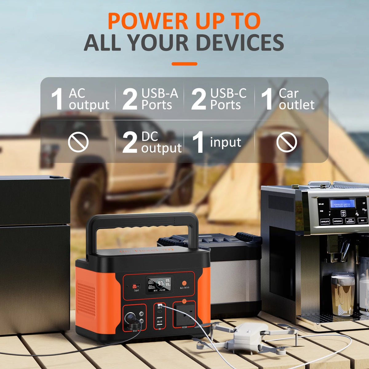 Portable Power Station 600W 550Wh LiFePO4 Battery M911880