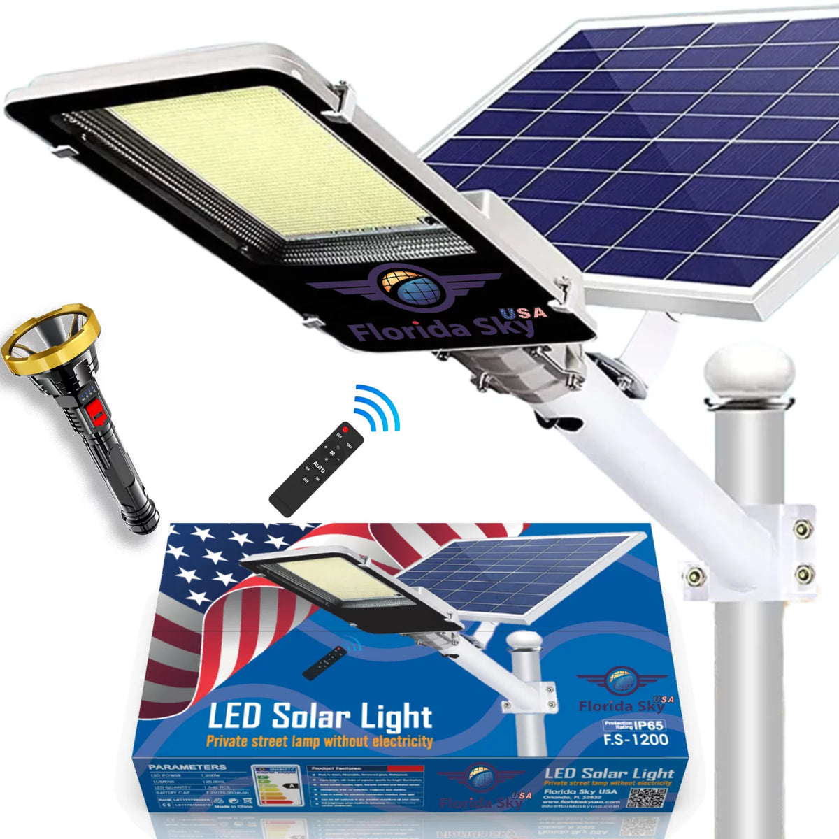 3400 Watt Solar LED Street Light with Remote and Motion Sensor H270