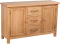 Oak Wooden Sideboard with 3 Drawers and 2 Cupboards Storage Cabinet Z893618
