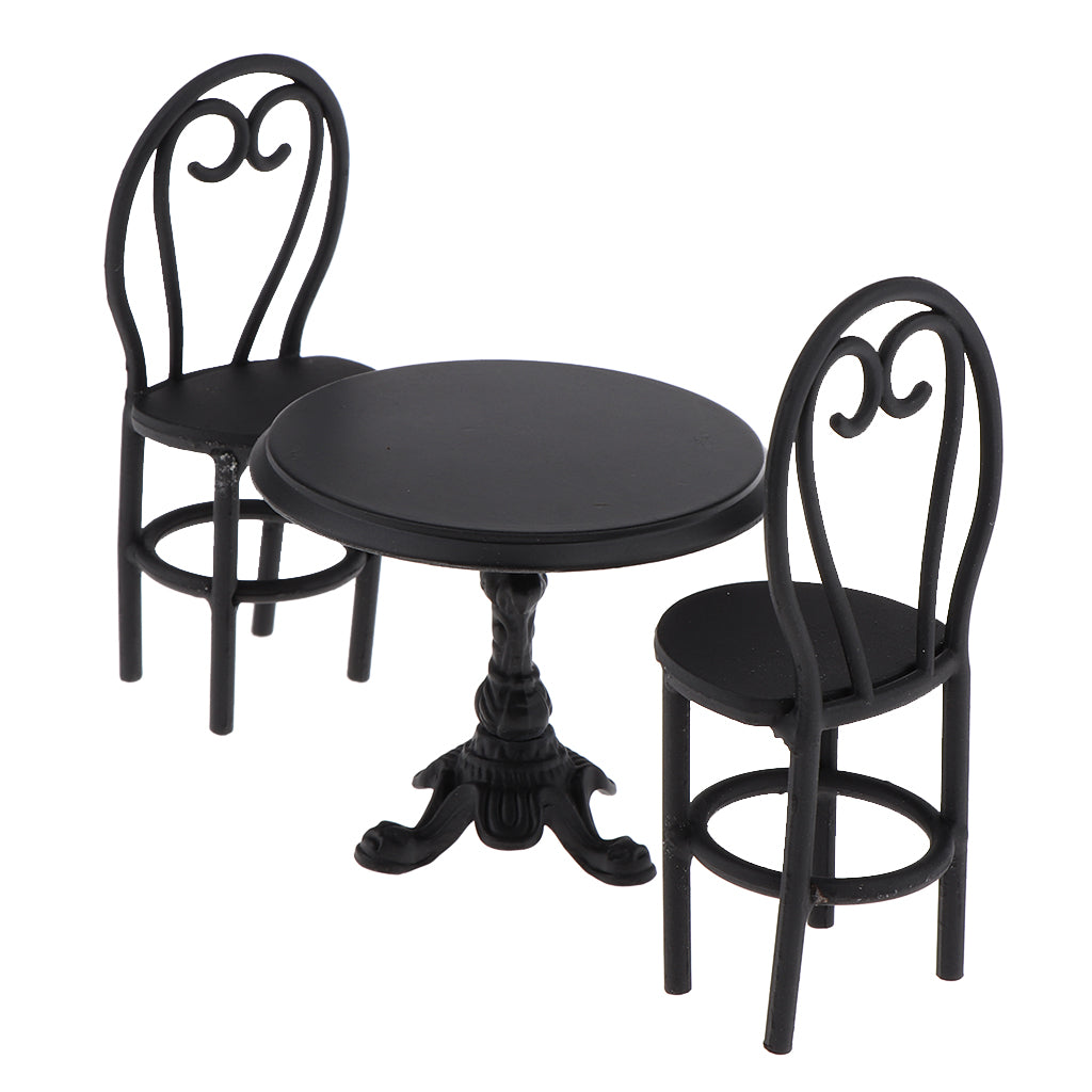 Miniature Round Table Chair Stool Dollhouse Furniture P658207