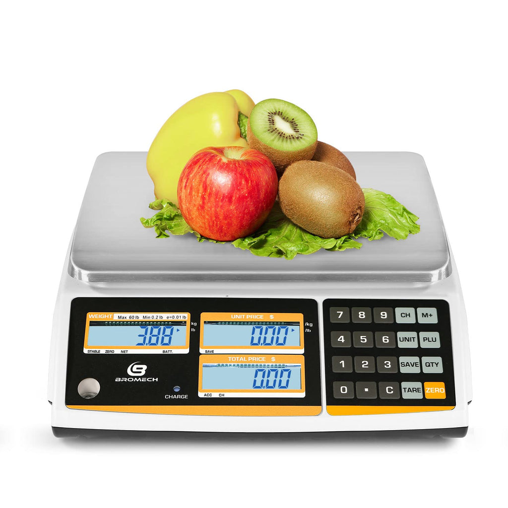 NTEP Digital Price Computing Scale, 60lb Rechargeable Commercial Food Scale W161362