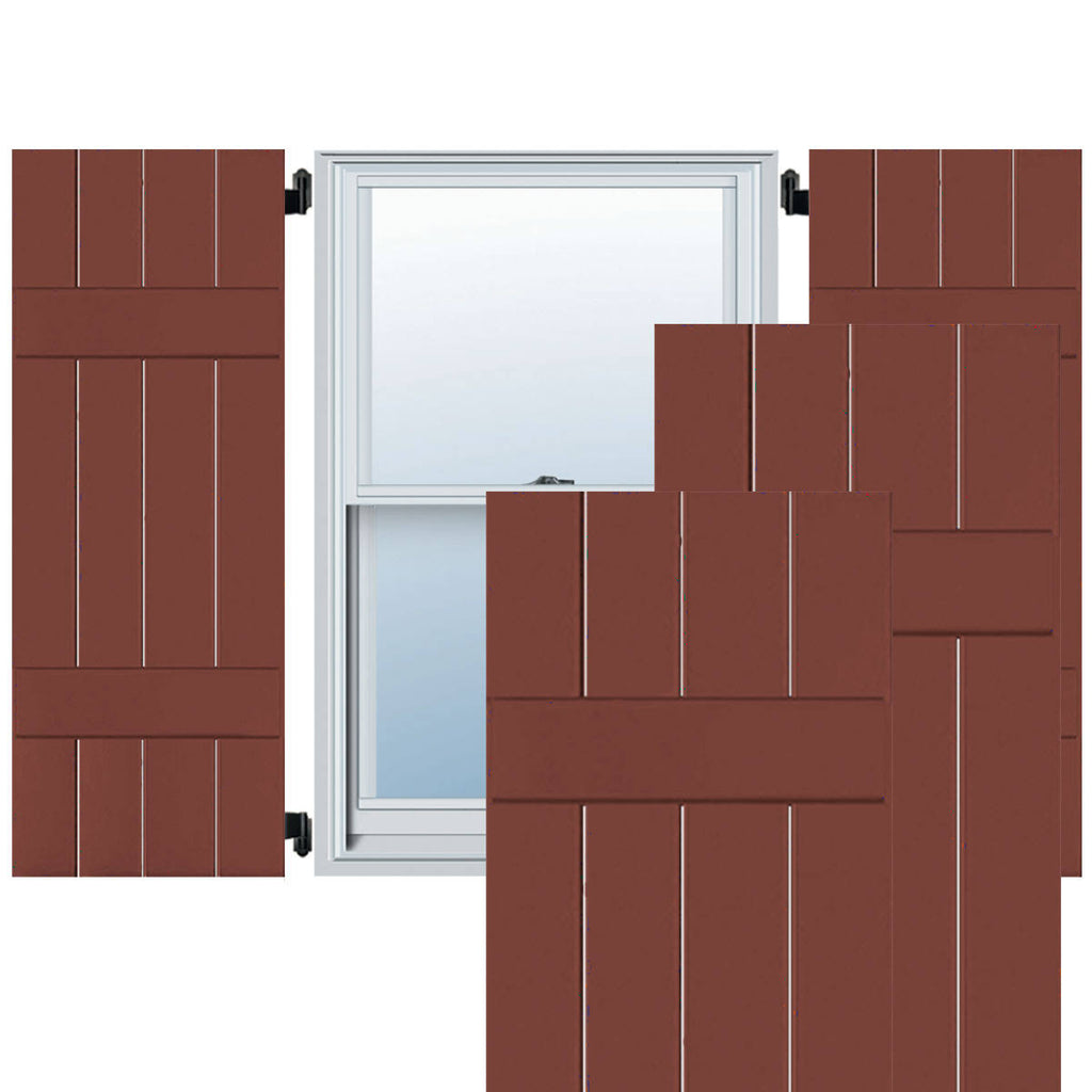 2-Pack 15-in W x 48-in H Country Redwood Board and Batten Wood Western Red Cedar Exterior Shutters U948