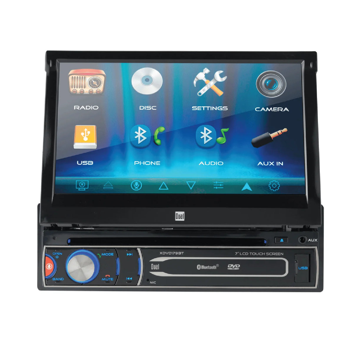 7 inch Single DIN Car Stereo with Motorized Touch Screen D632565