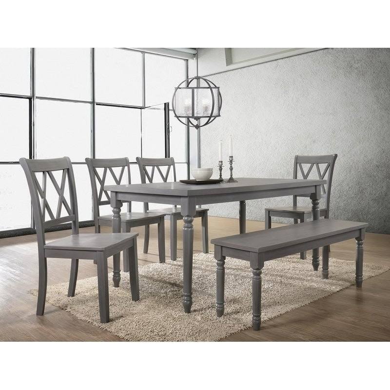 Grey Farmhouse Dining Side Chairs, Set of 2 V46407