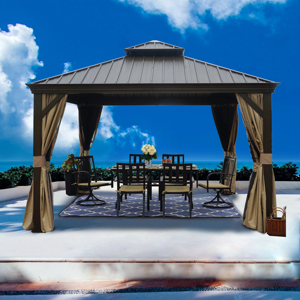 12 ft. W x 10 ft. D Aluminum Hardtop Gazebo O55504