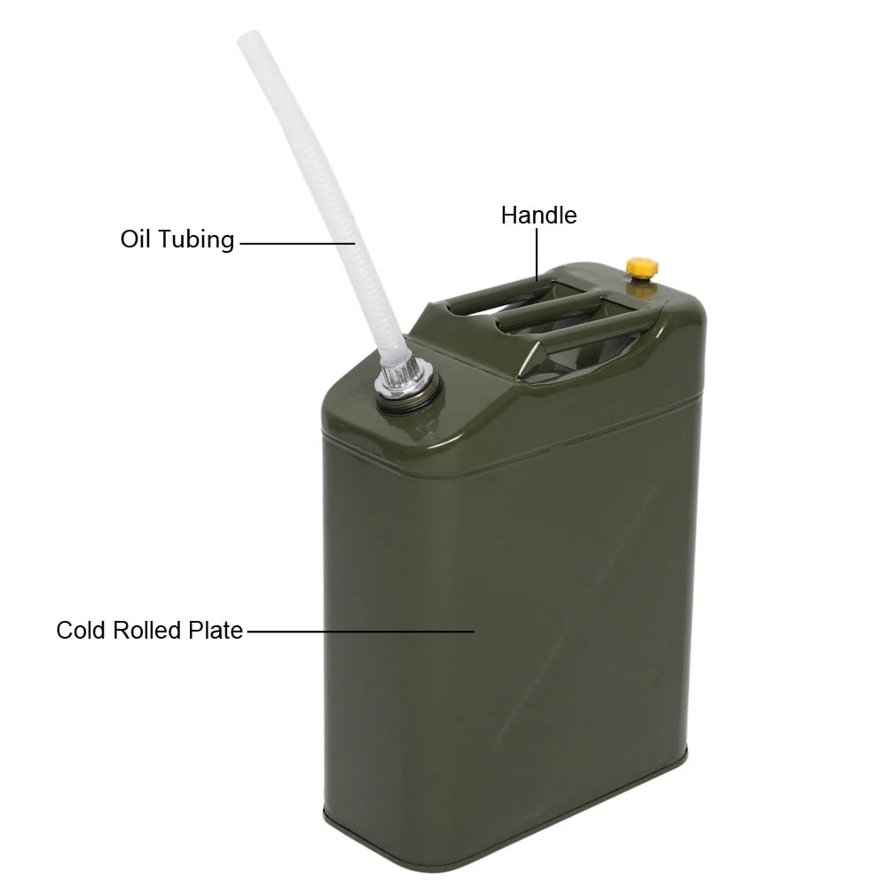 Portable Jerry Can with Spout, Army Green, 20L 5 Gallon W6530